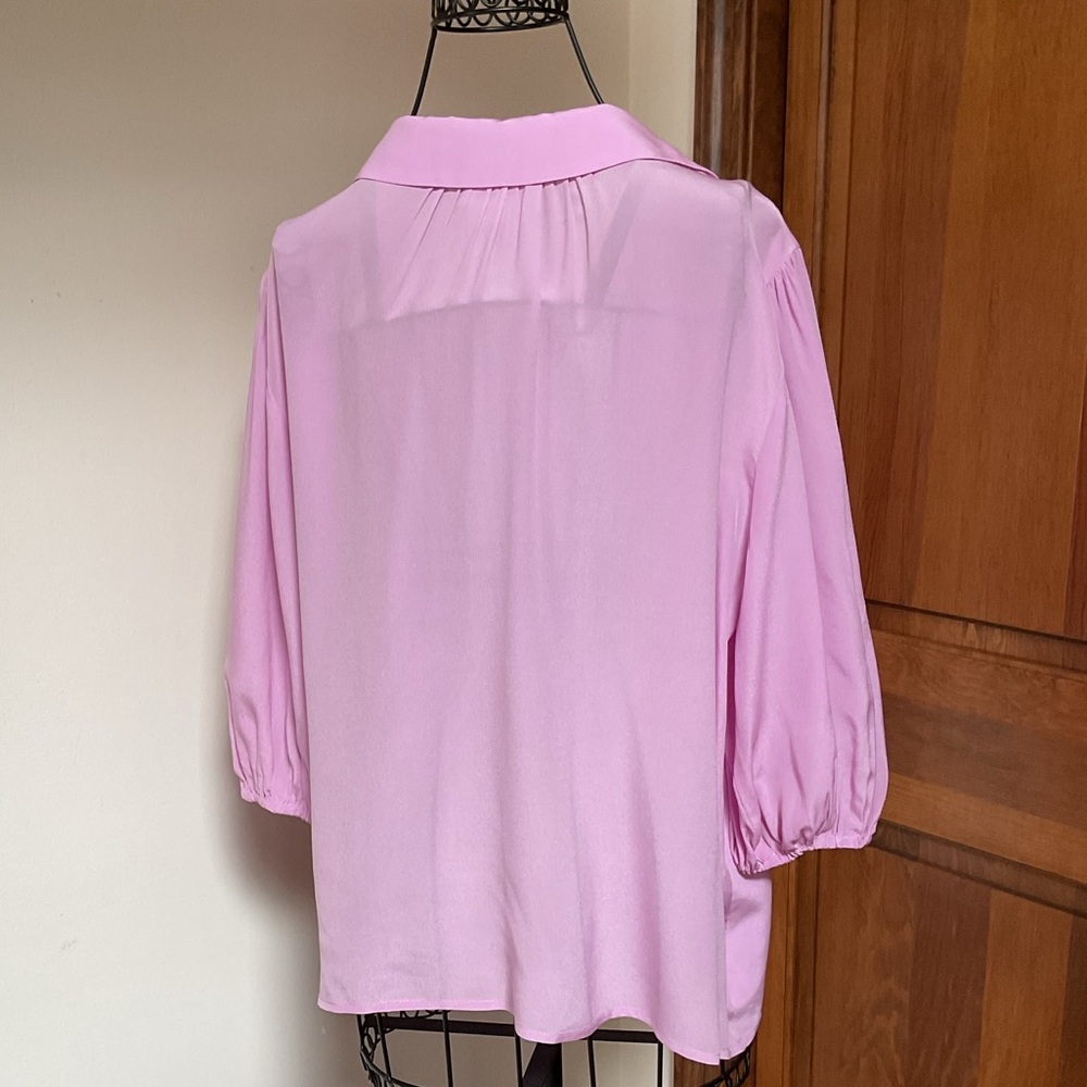 Lavender Brown lavender silk tunic, Large - Picture 3 of 6